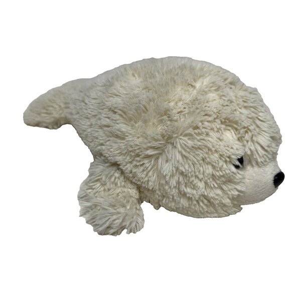 Aurora Flopsie Baby Harp Seal Sealion Plush Stuffed Animal Cream White 14" - Picture 1 of 9